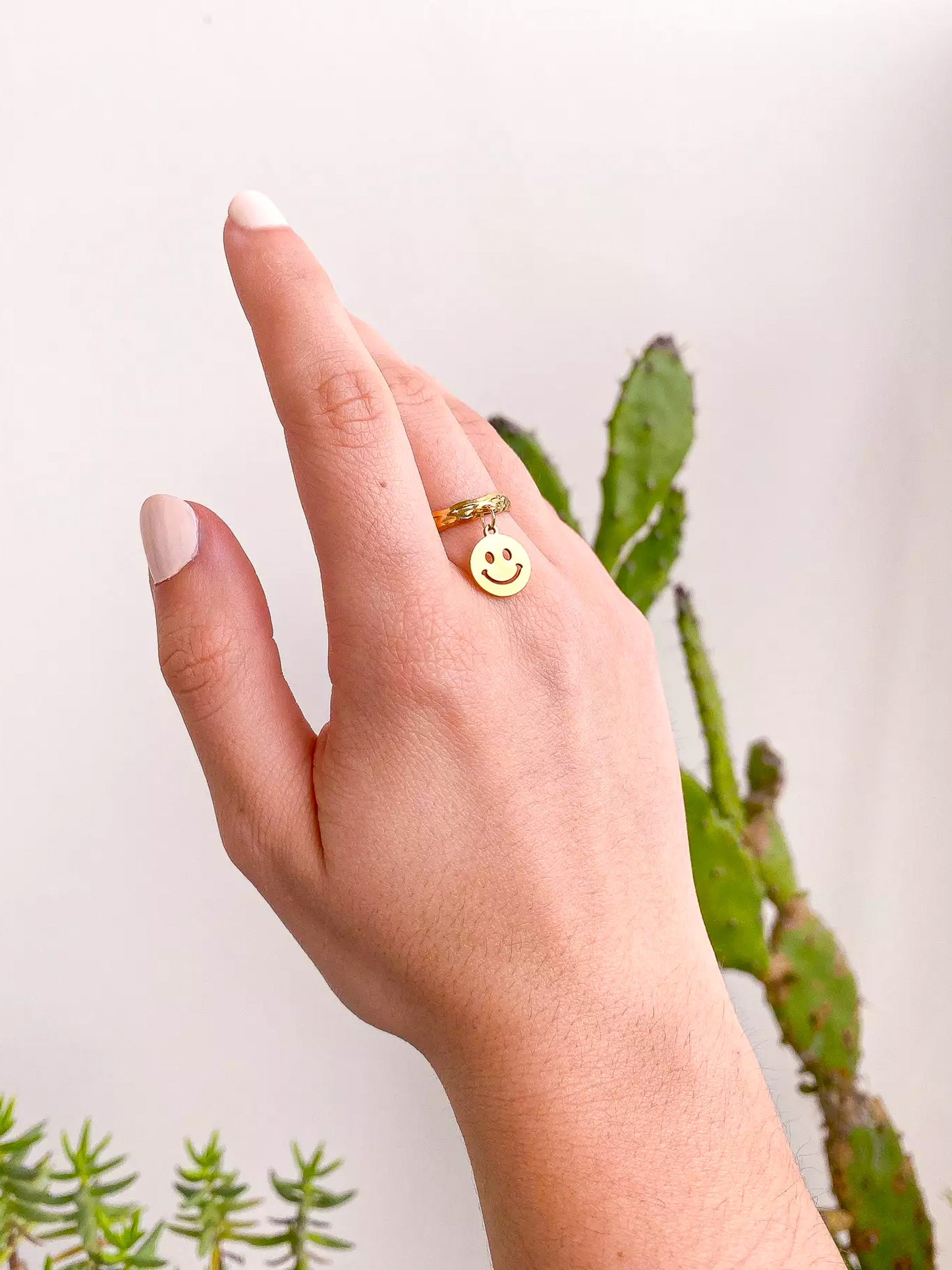 Bague à breloque smiley