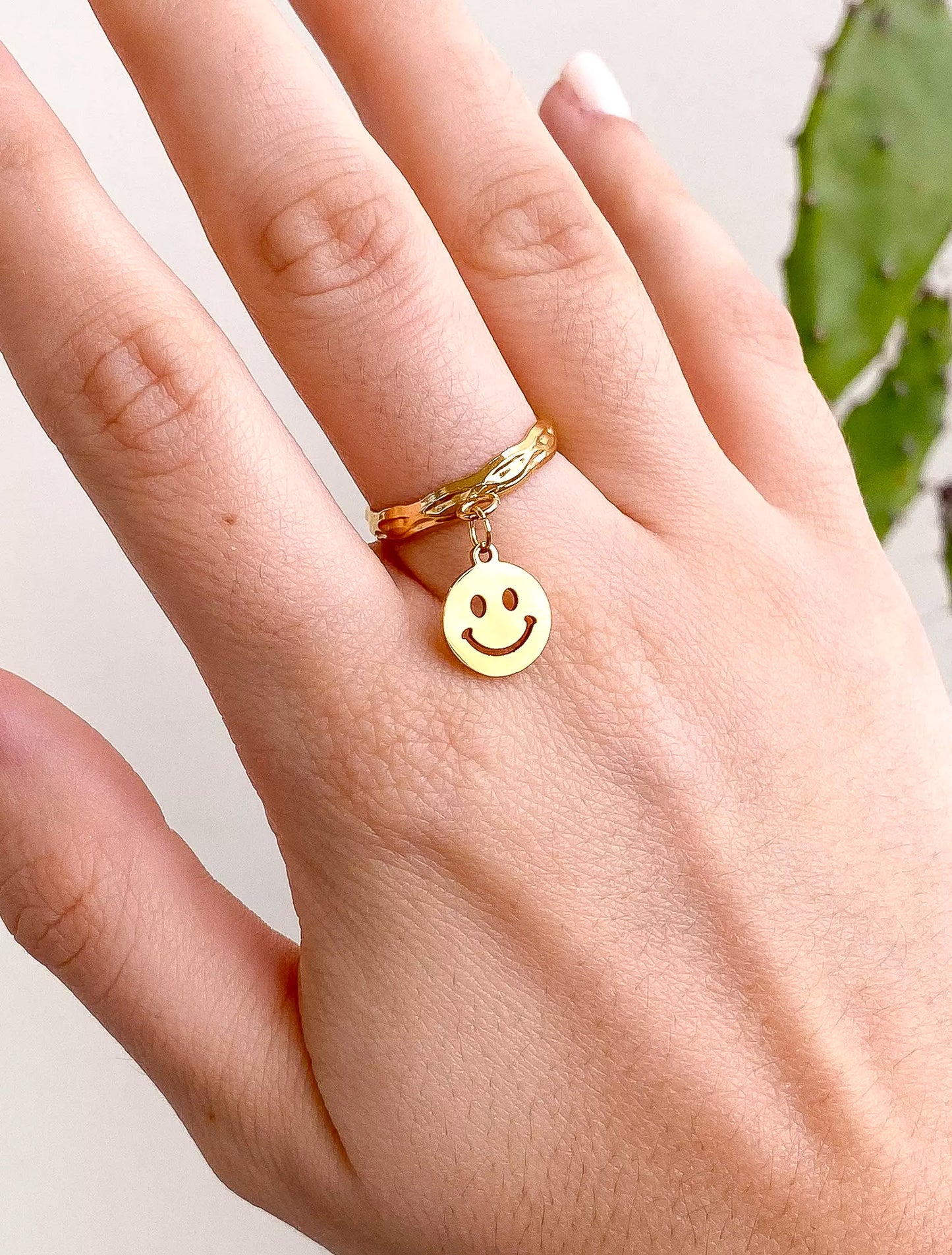 Bague à breloque smiley