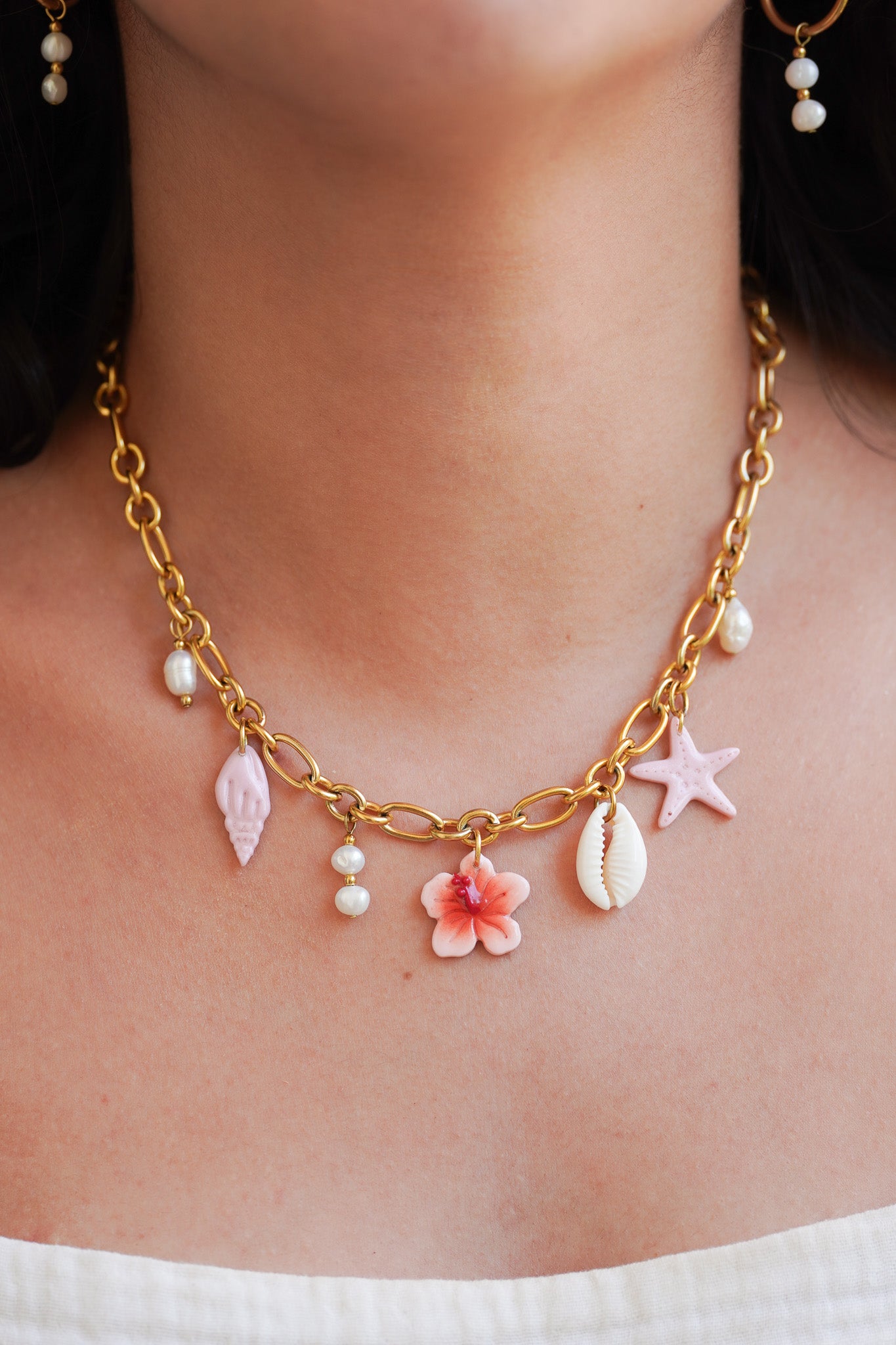 Collier doré Esther - charms personnalisables