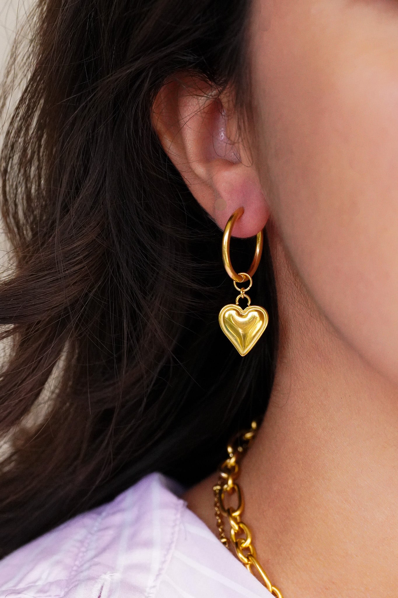 Boucles d’oreilles noeud et coeur