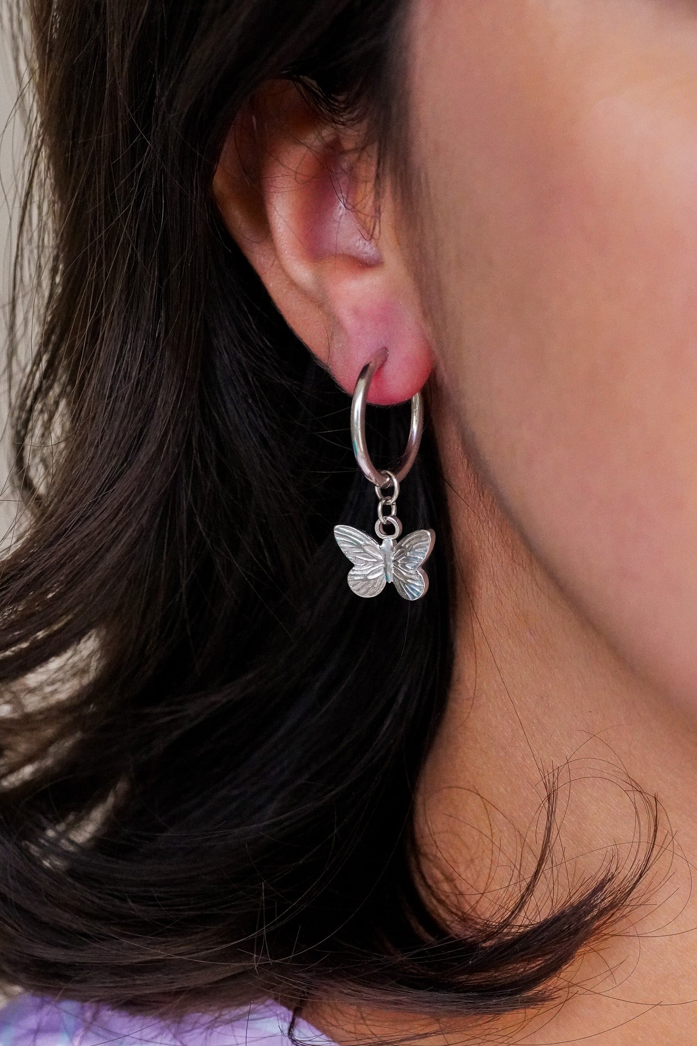 Boucles d’oreilles argent papillon