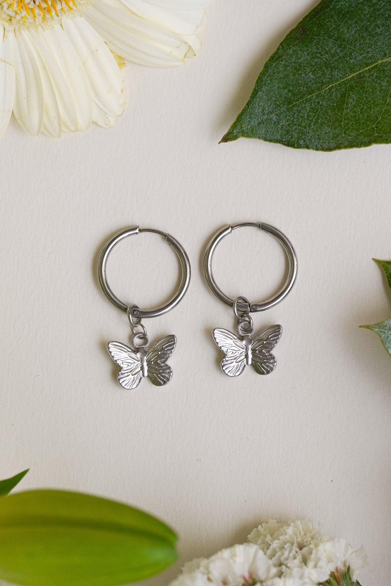 Boucles d’oreilles argent papillon