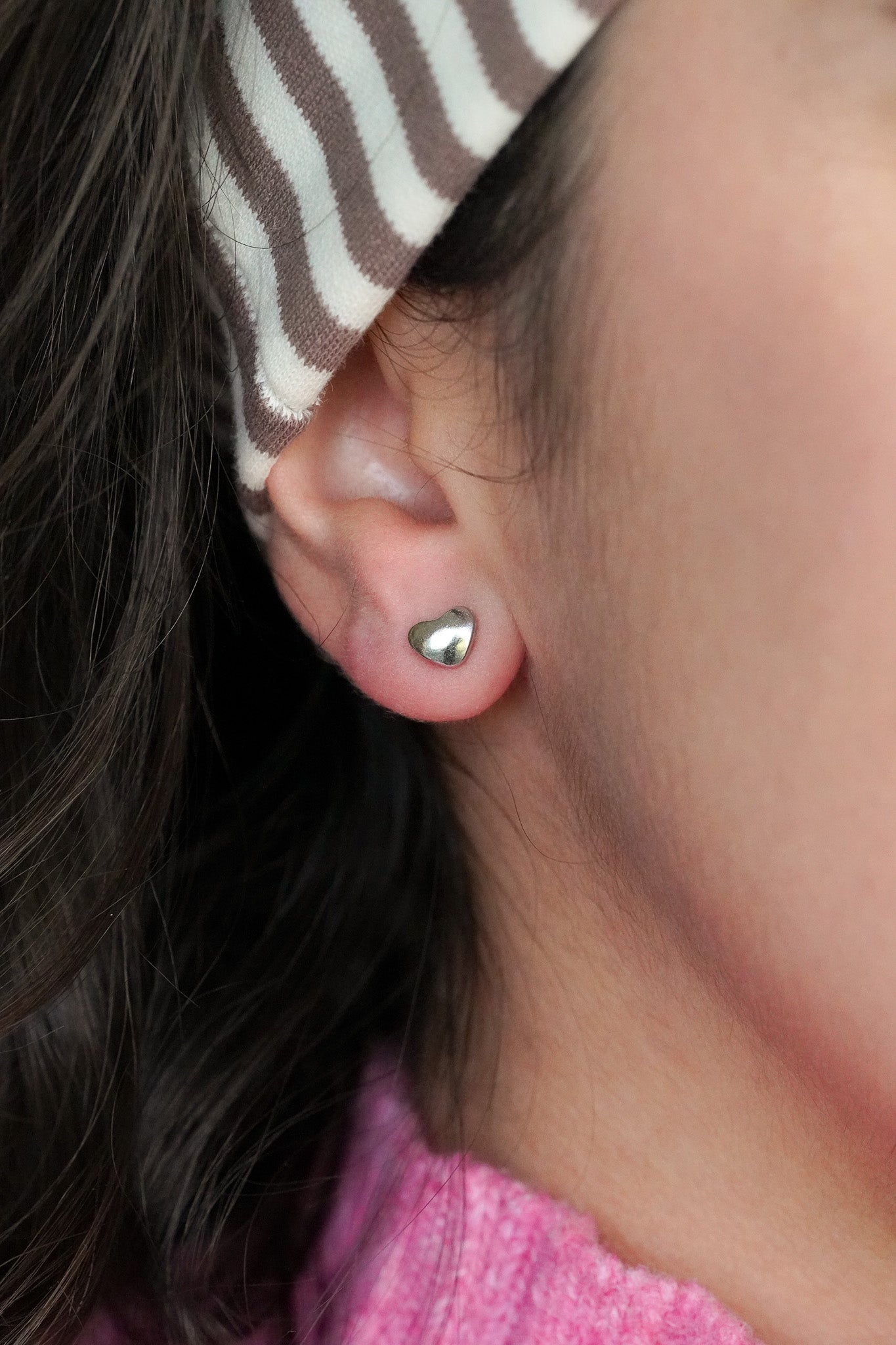 Puces d'oreilles coeur argent