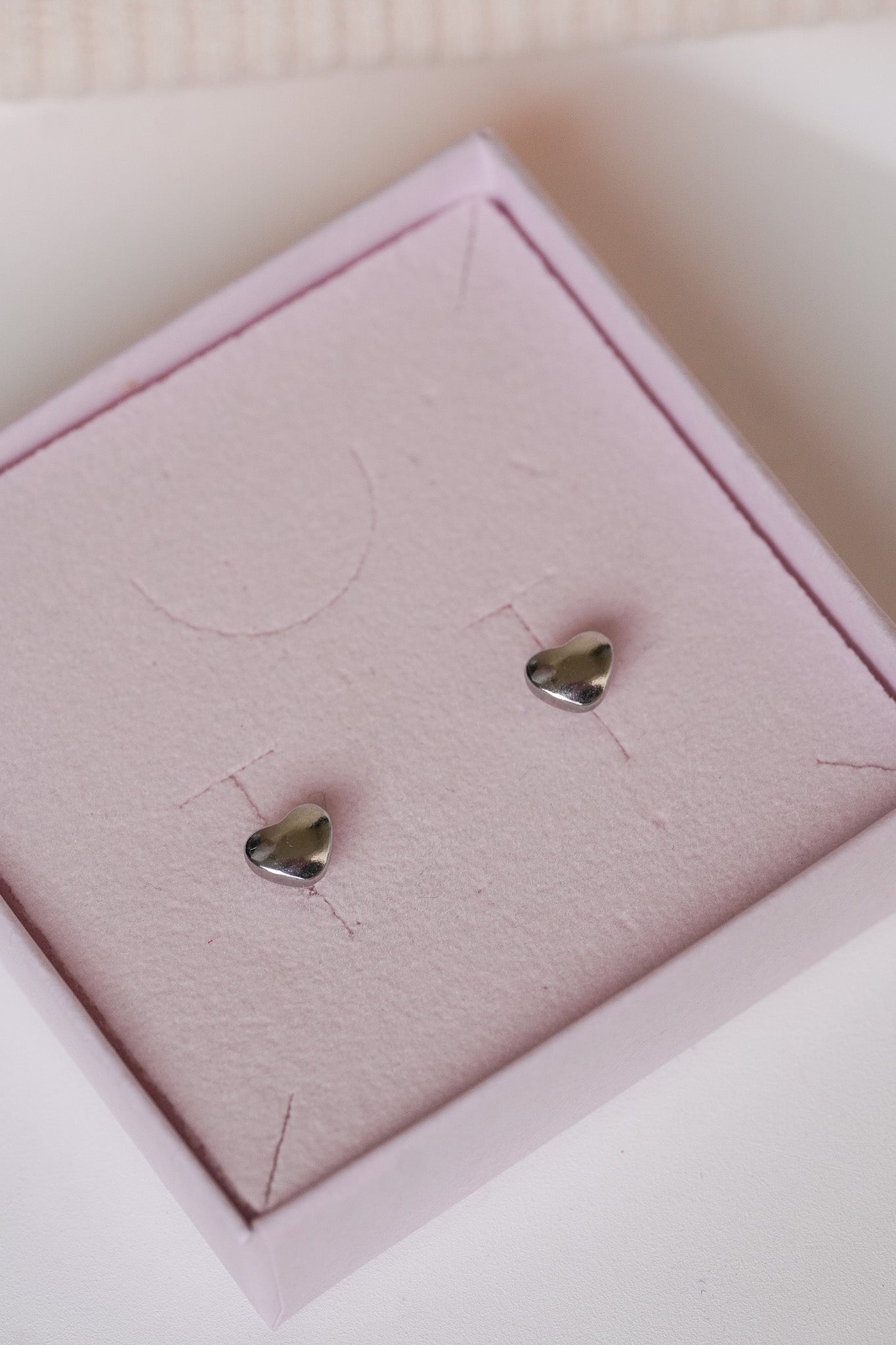 Puces d'oreilles coeur argent
