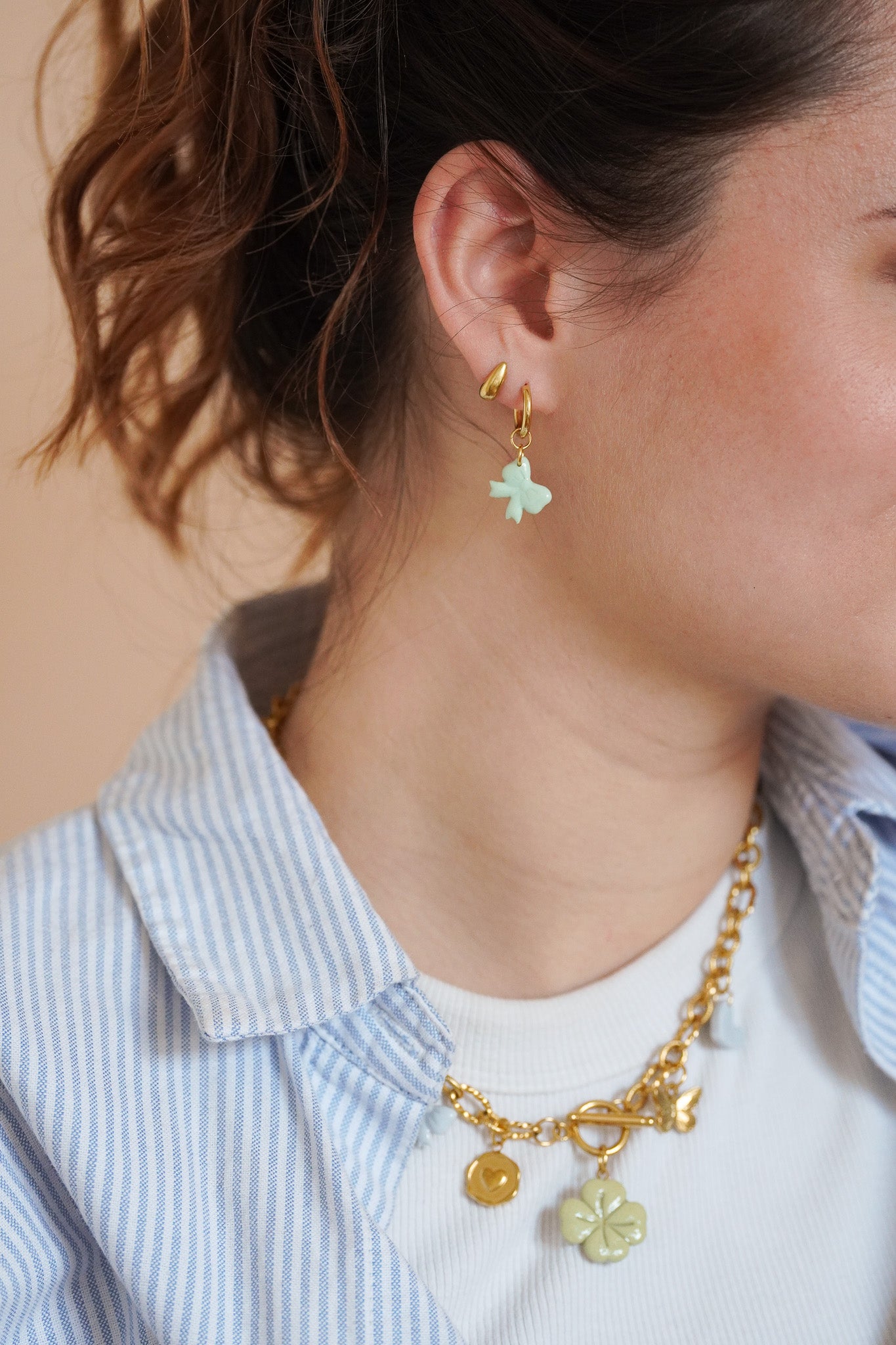 Boucles d’oreilles créoles Anna - charms interchangeables