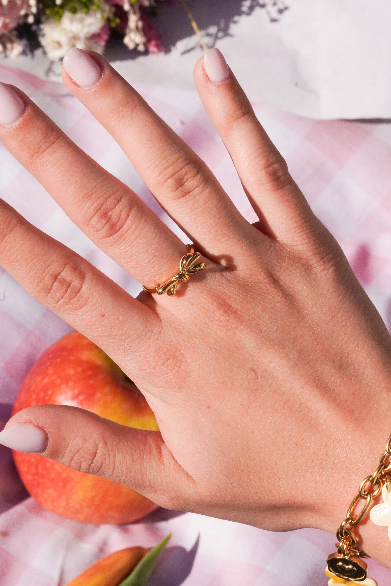 Bague noeud doré