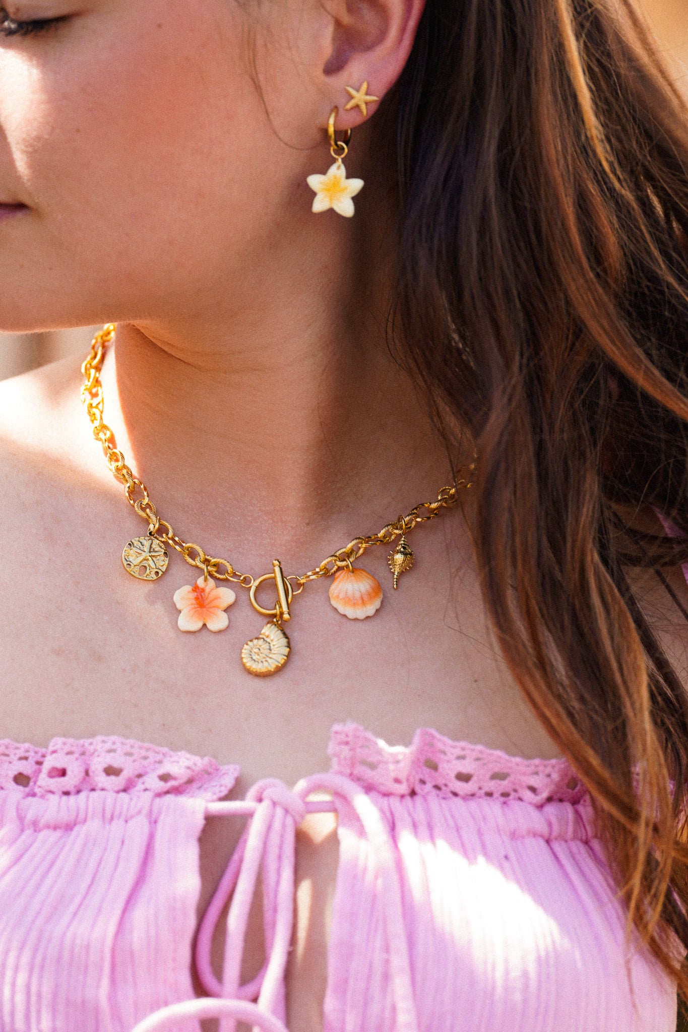 Collier doré Amélia - charms personnalisables