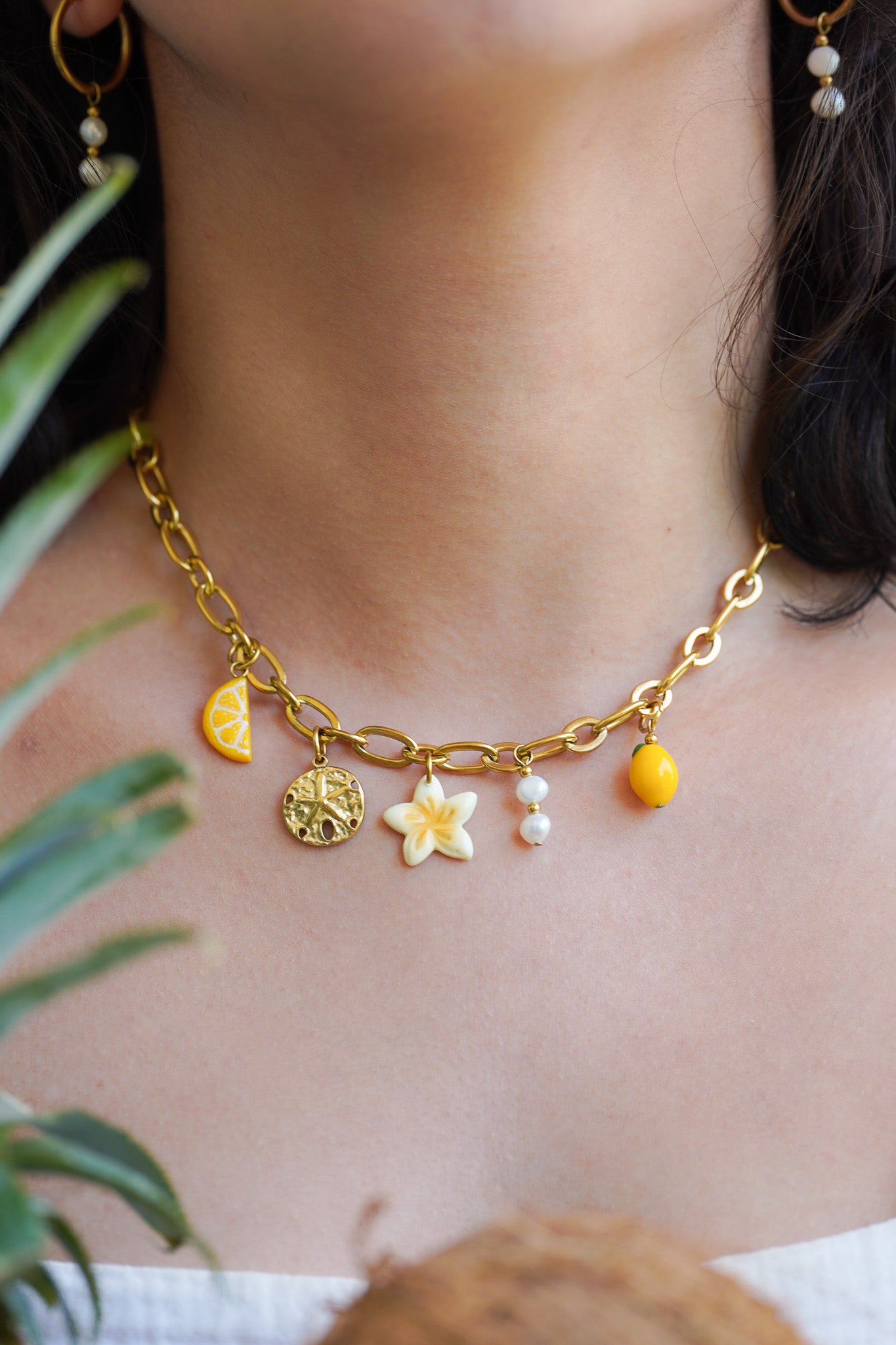 Collier doré Isaure- charms personnalisables