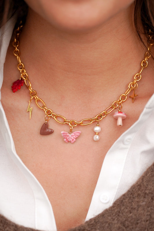 Collier doré Esther - charms personnalisables