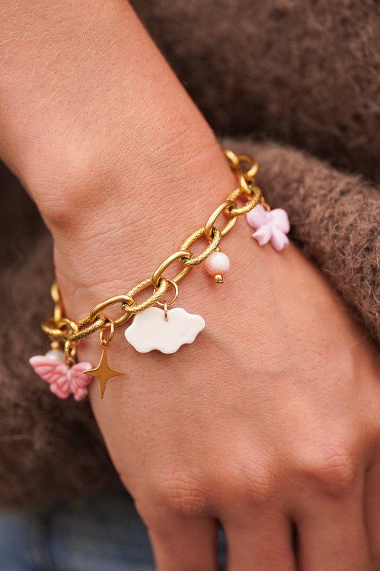 Bracelet doré Colombe - charms personnalisables