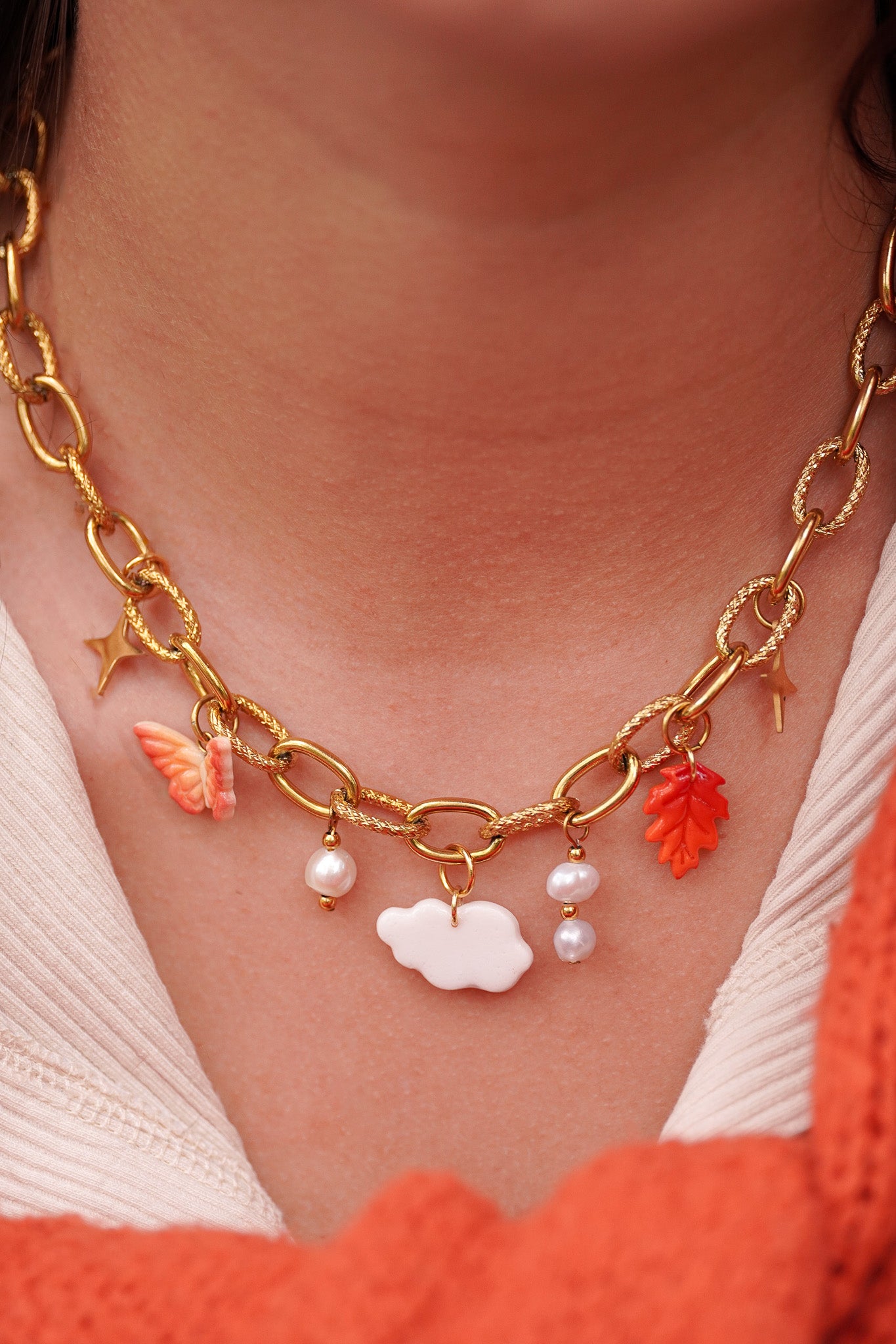 Collier doré Elisabeth - charms personnalisables