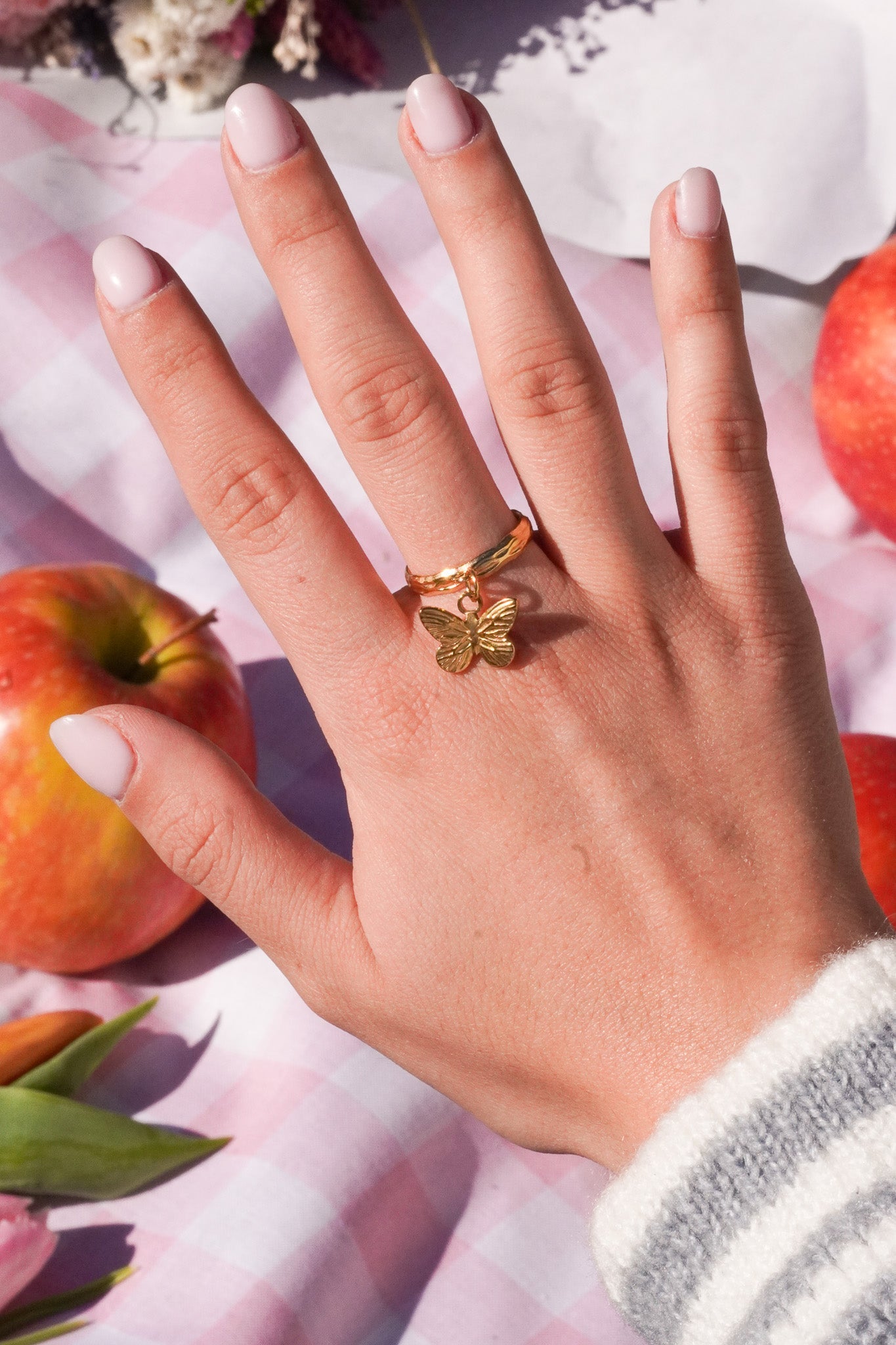 Bague à breloque Charlotte - charm personnalisable - Handly atelier