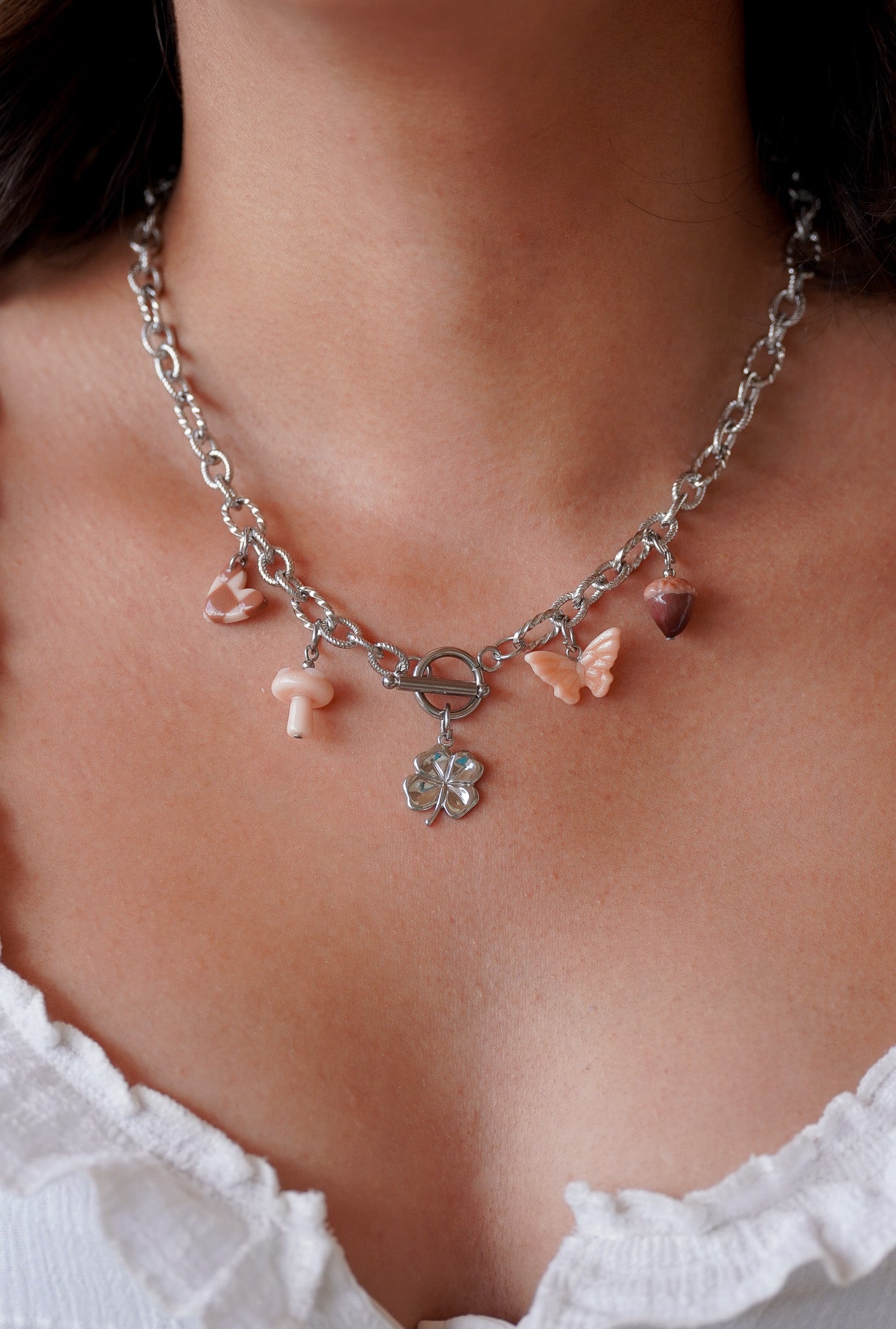 Collier argenté Amélia - charms personnalisables