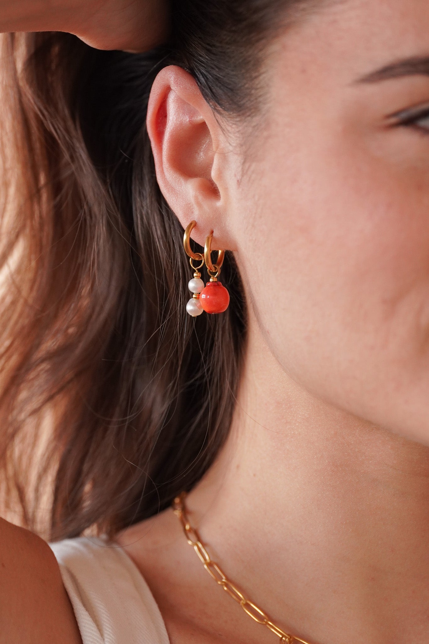 Boucles d’oreilles créoles Anna - charms interchangeables