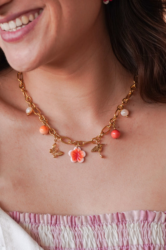 Collier doré Esther - charms personnalisables