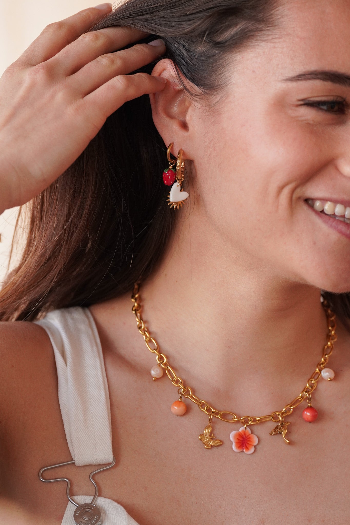 Boucles d’oreilles créoles Anna - charms interchangeables