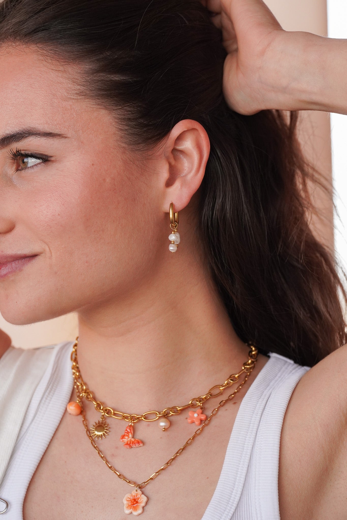 Boucles d’oreilles créoles ovales Olivia - Charms interchangeables