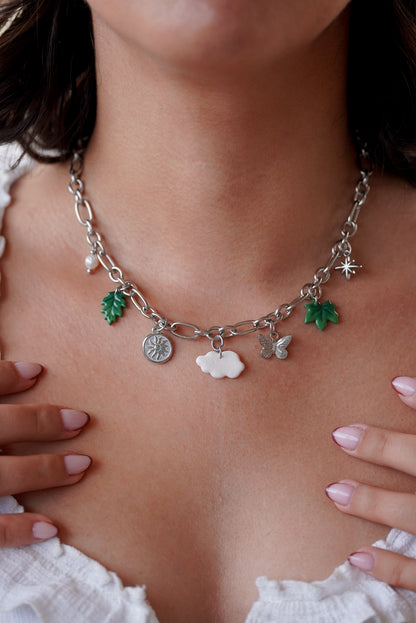 Collier argenté Esther - charms personnalisables