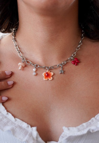 Collier argenté Esther - charms personnalisables