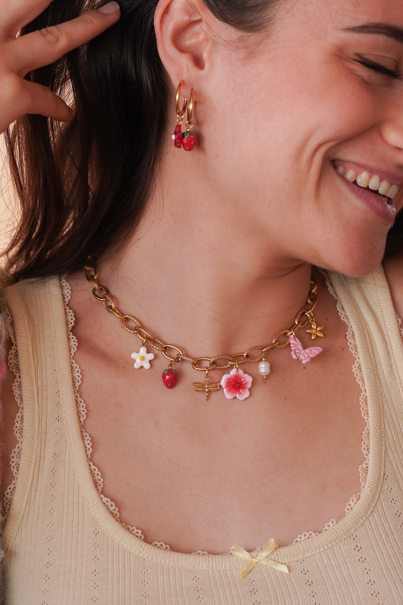 Collier doré Elisabeth  - charms personnalisables