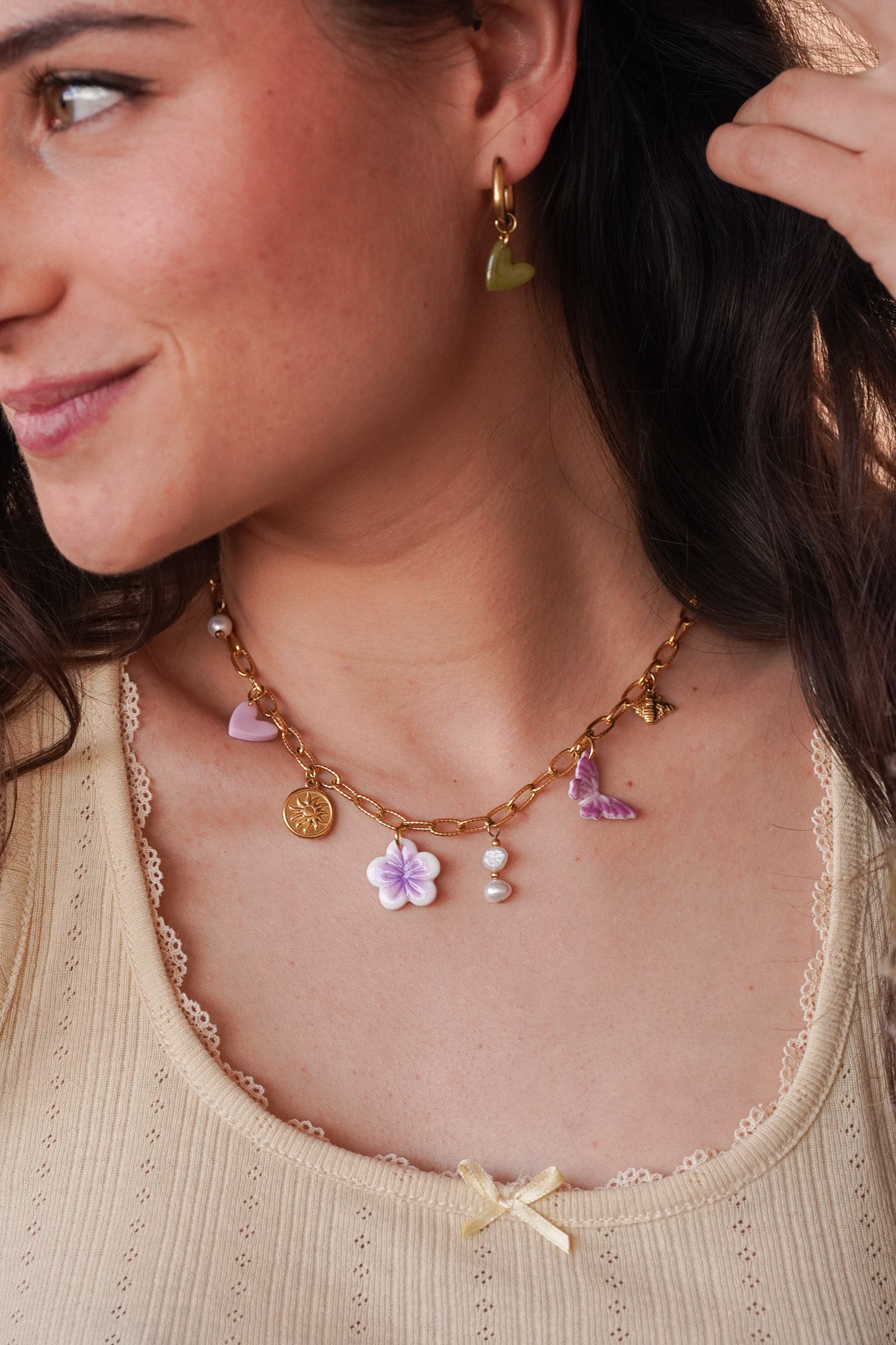 Collier doré Alix - charms personnalisables