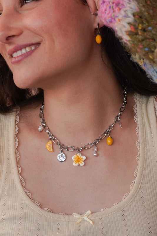 Collier argenté Esther - charms personnalisables