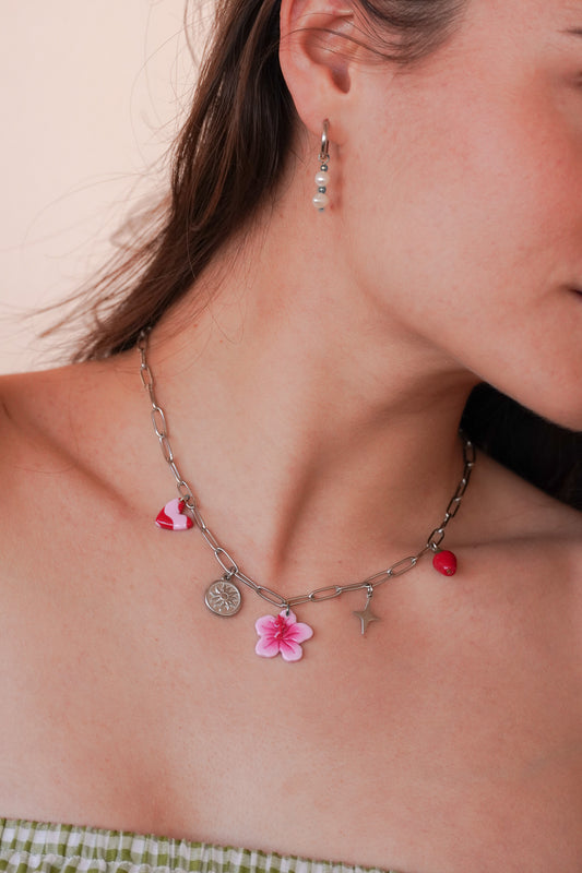 Collier argenté Isis - charms personnalisables