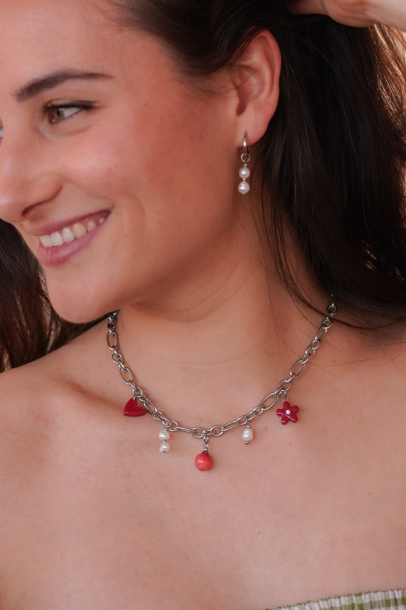 Collier argenté Esther - charms personnalisables