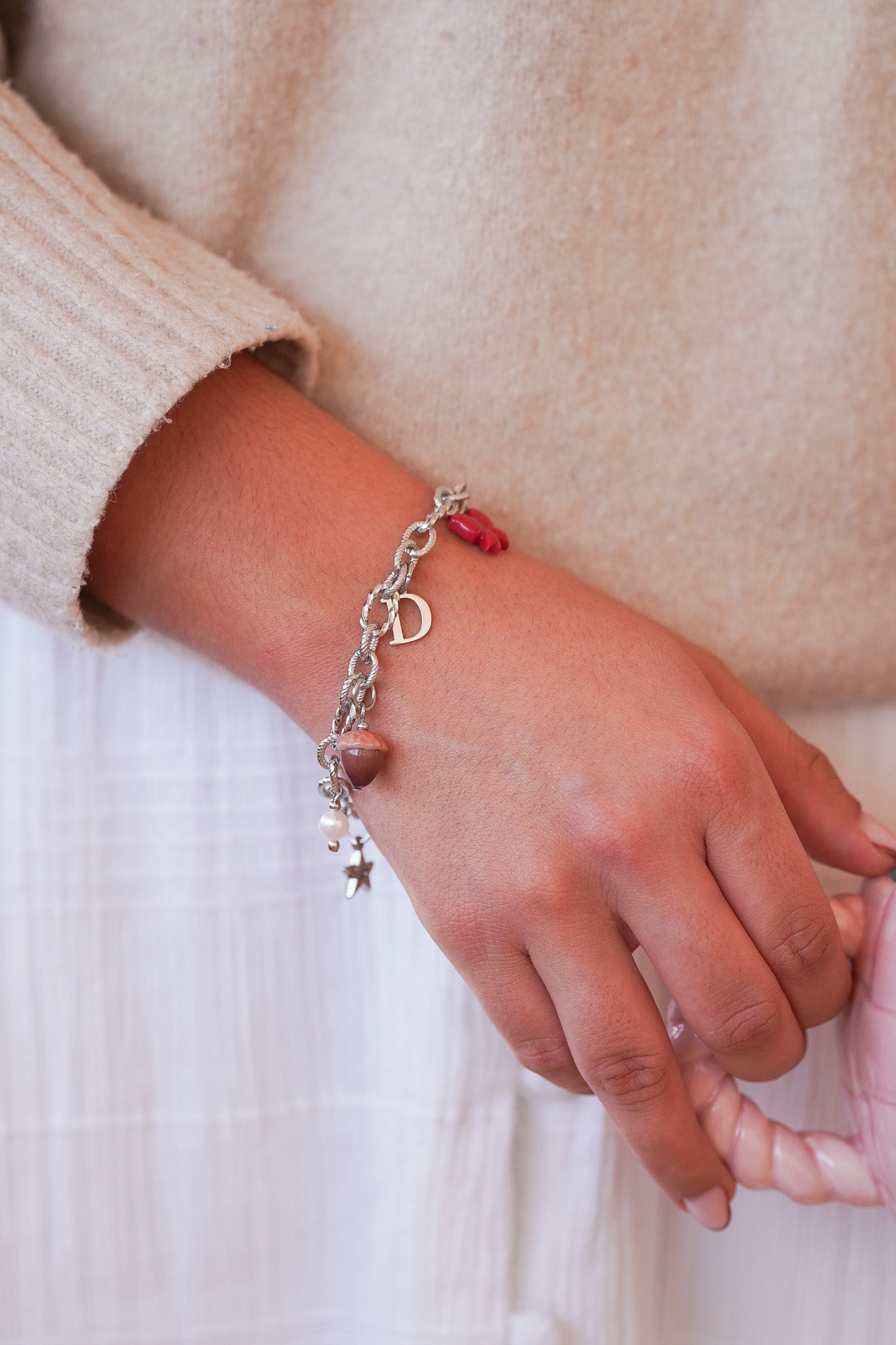 Bracelet argenté Sofia - charms personnalisables