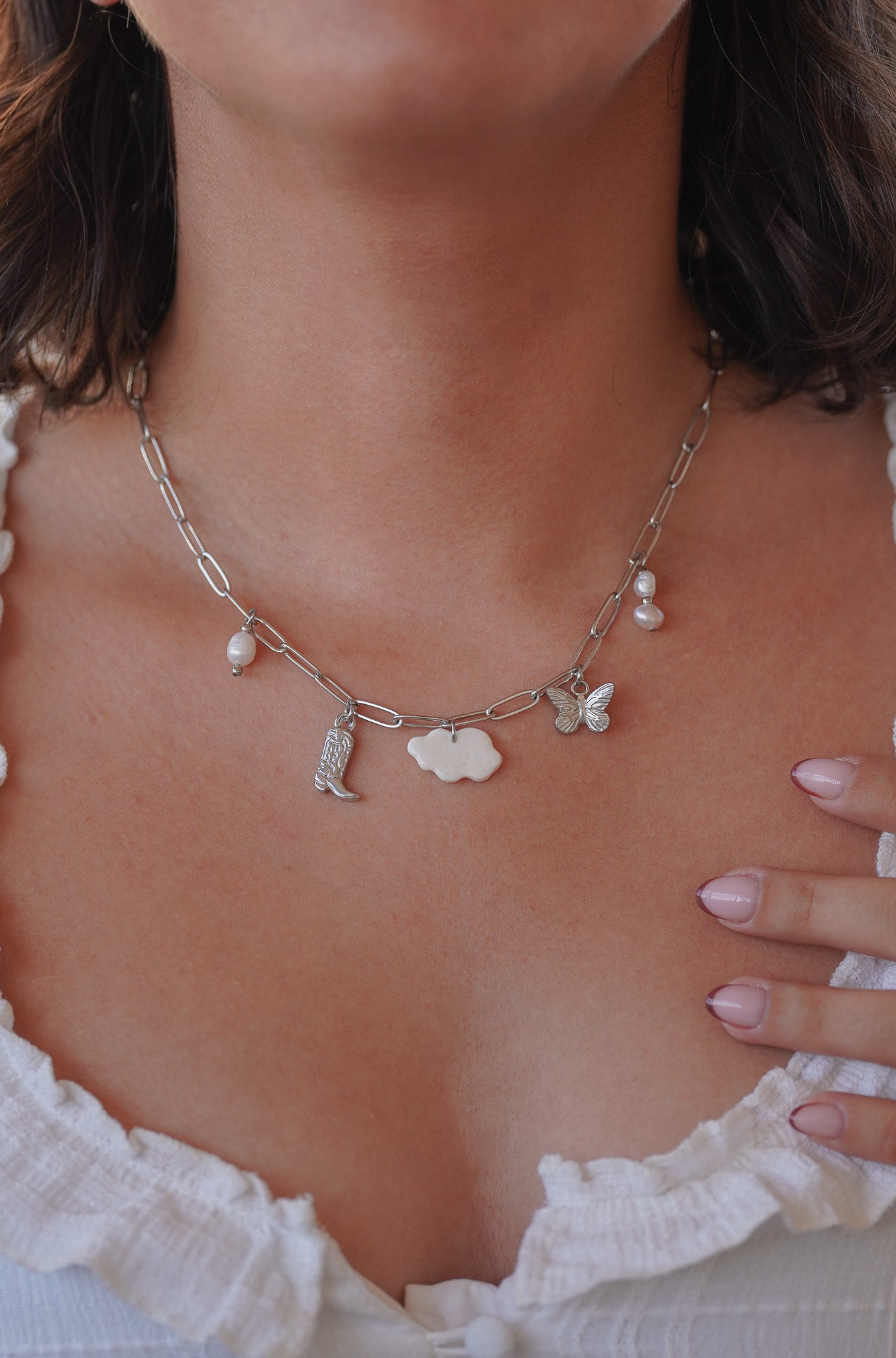 Collier argenté Isis - charms personnalisables