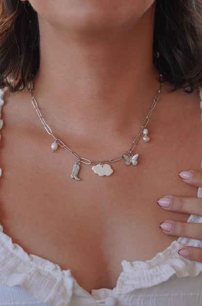 Collier argenté Isis - charms personnalisables