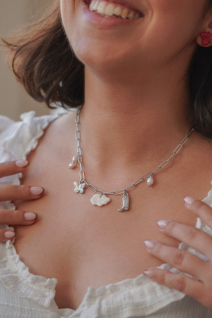 Collier argenté Isis - charms personnalisables