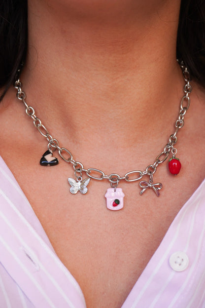 Collier argenté Esther - charms personnalisables