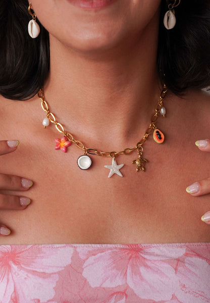 Collier doré Isaure- charms personnalisables