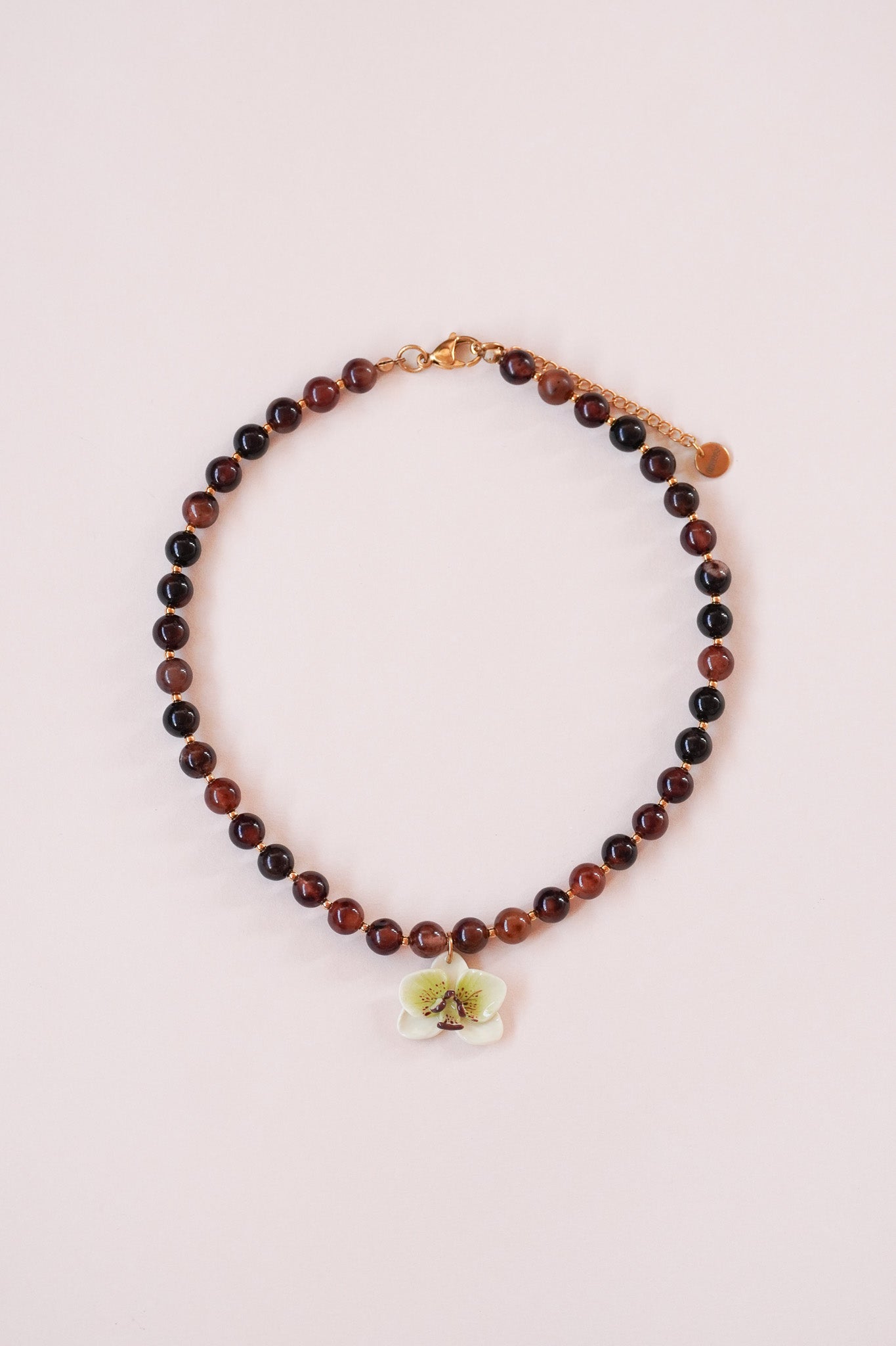 Collier orchidée Matcha