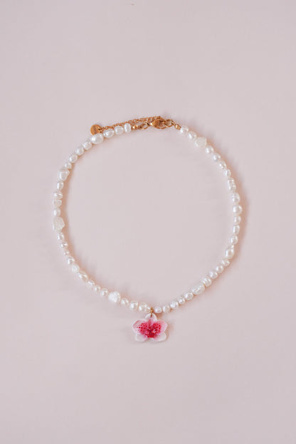 Collier orchidée Litchi