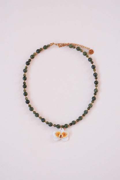 Collier orchidée Citronnelle