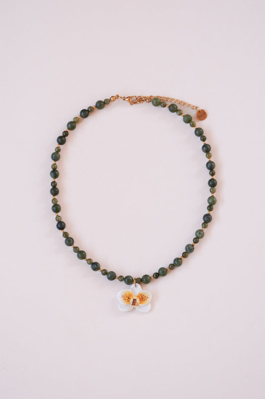 Collier orchidée Citronnelle