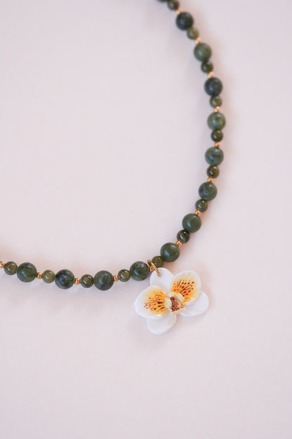 Collier orchidée Citronnelle