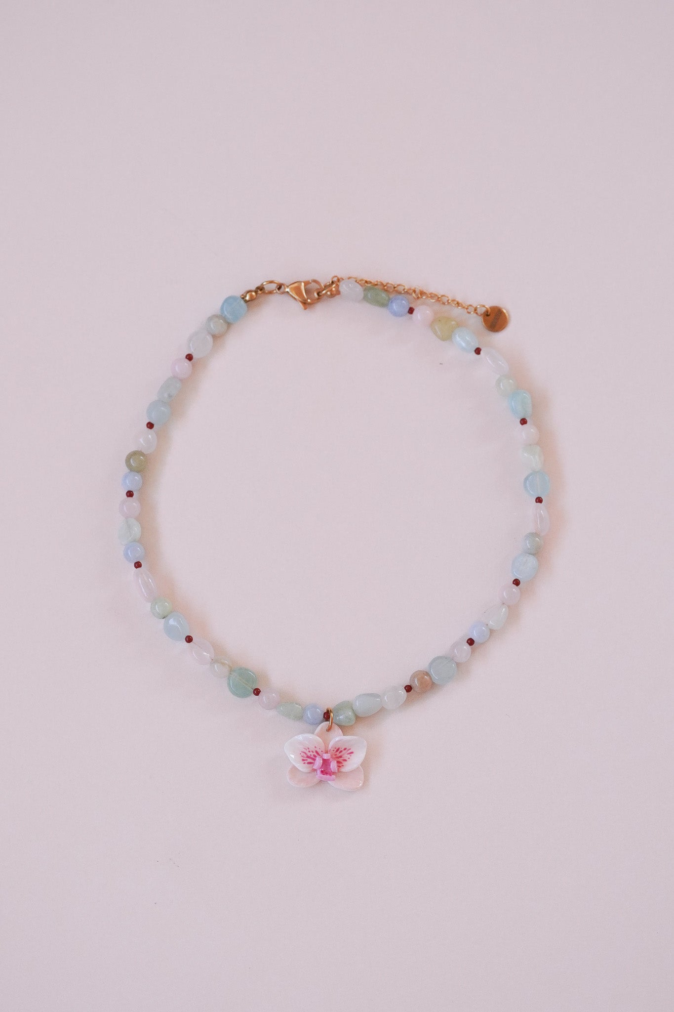 Collier orchidée Pastel
