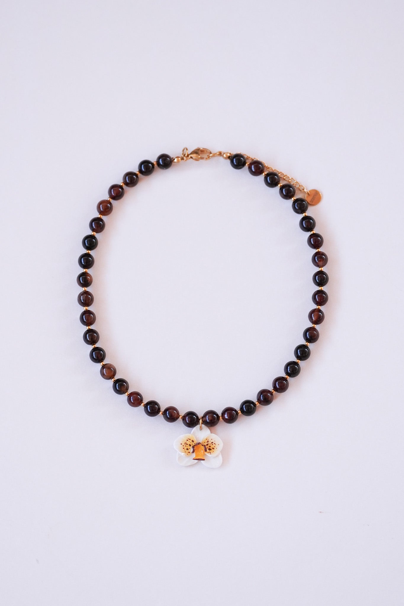 Collier orchidée Miel