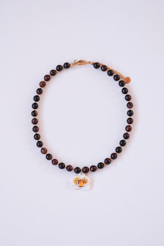 Collier orchidée Croissant
