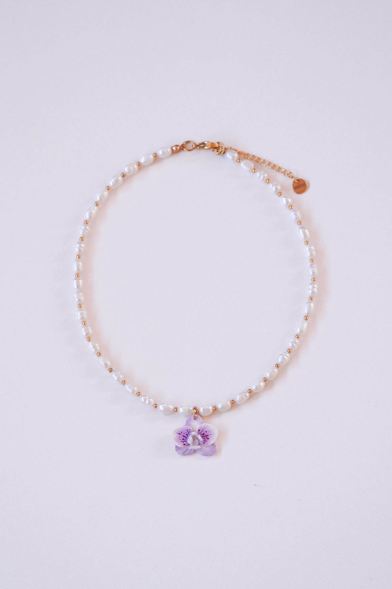 Collier orchidée Lavande