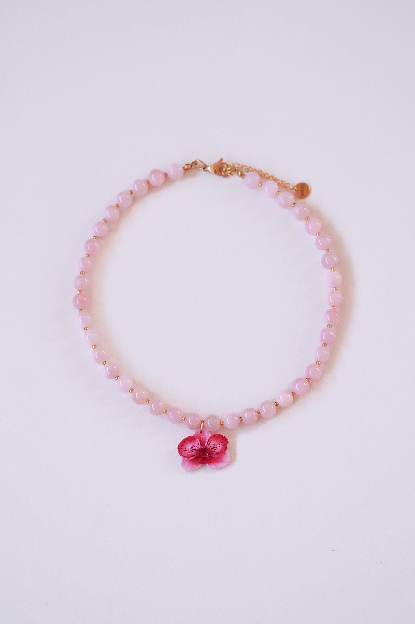 Collier orchidée Rose