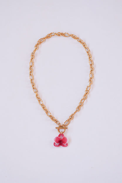 Collier orchidée Grenadine