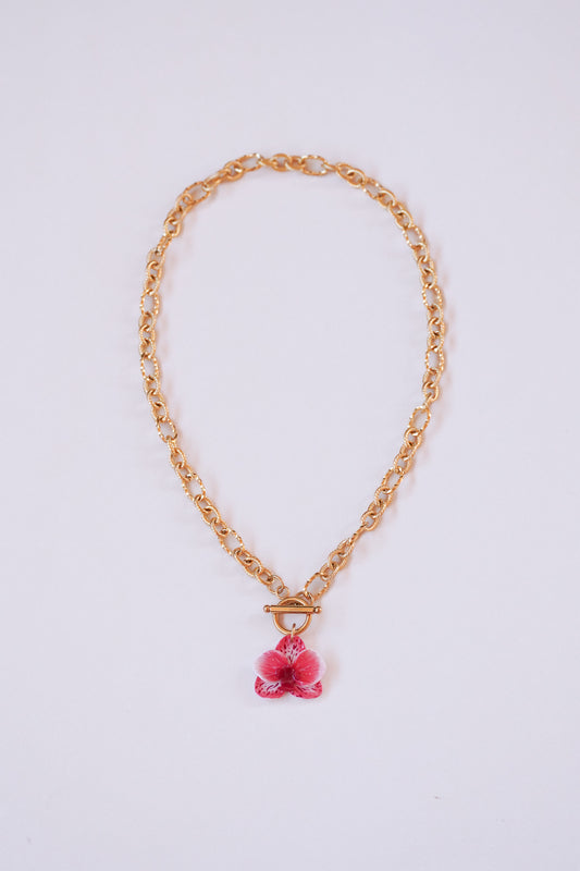 Collier orchidée Grenadine