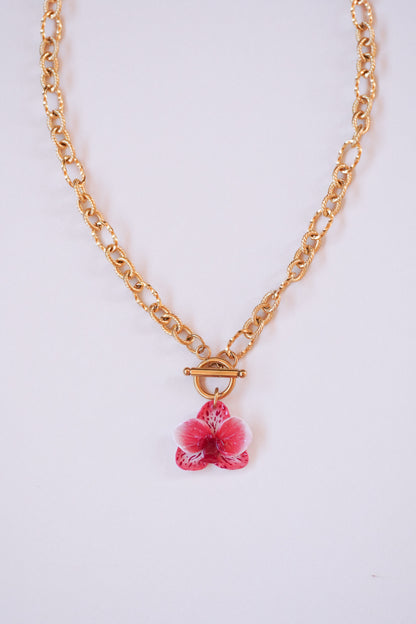 Collier orchidée Grenadine