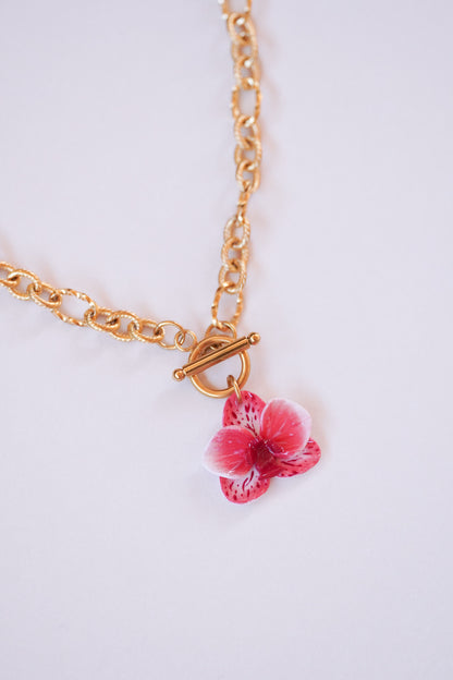 Collier orchidée Grenadine