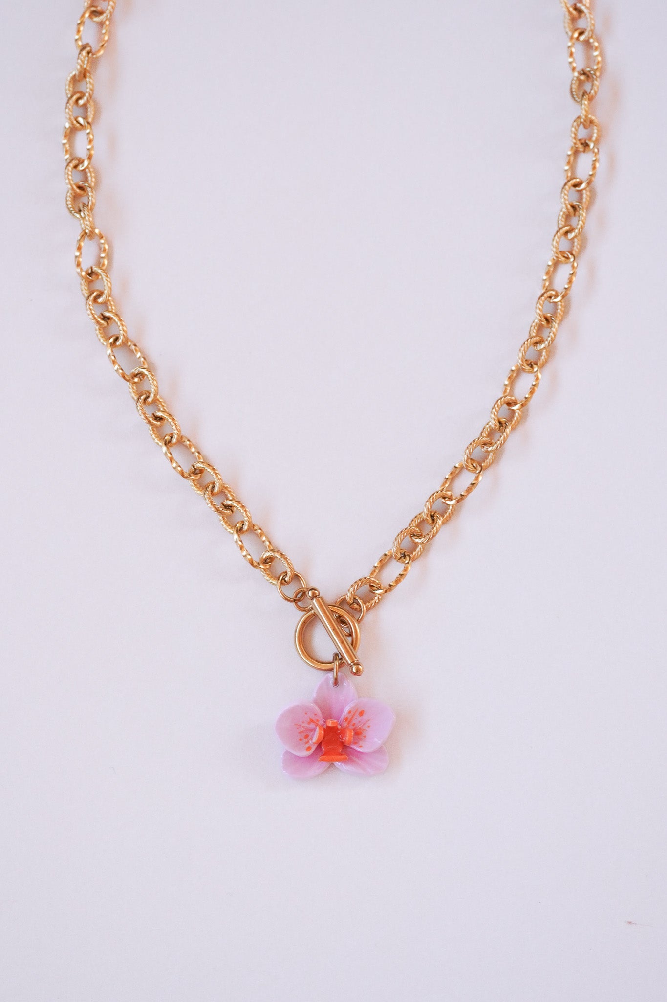 Collier orchidée Sunset