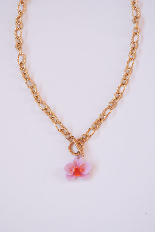 Collier orchidée Mangue